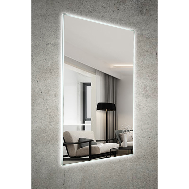 RBLM-600DE-AC Rectangle LED Mirror with Demister and Frosted Acrylic Edge